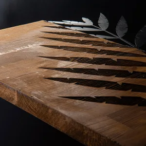 Wallity Nástenná drevená dekorácia LEAF 2 hnedá/čierna