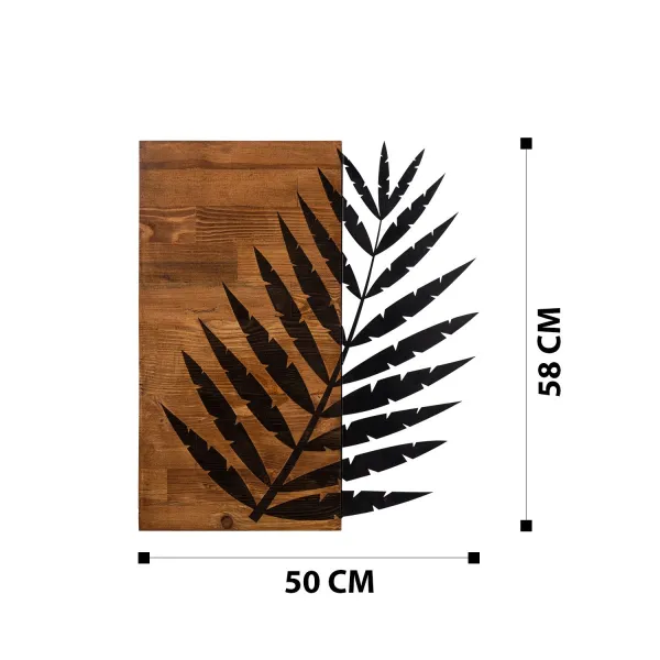 Wallity Nástenná drevená dekorácia LEAF 2 hnedá/čierna