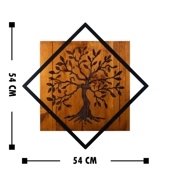 Wallity Nástenná drevená dekorácia TREE II hnedá/čierna