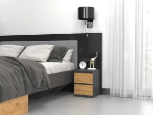 TP Living Nočný stolík MALWA M2 dub artisan / antracit