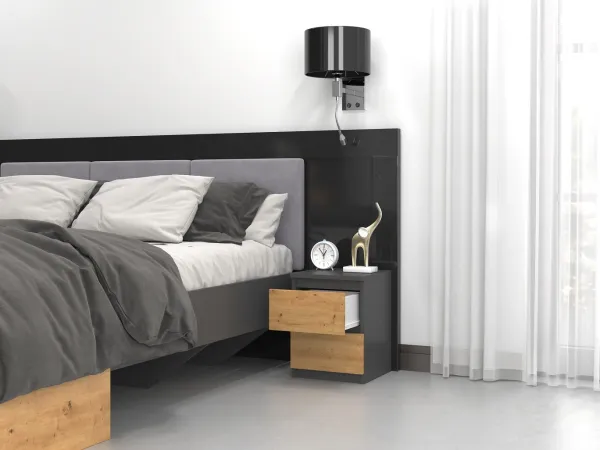 TP Living Nočný stolík MALWA M2 dub artisan / antracit