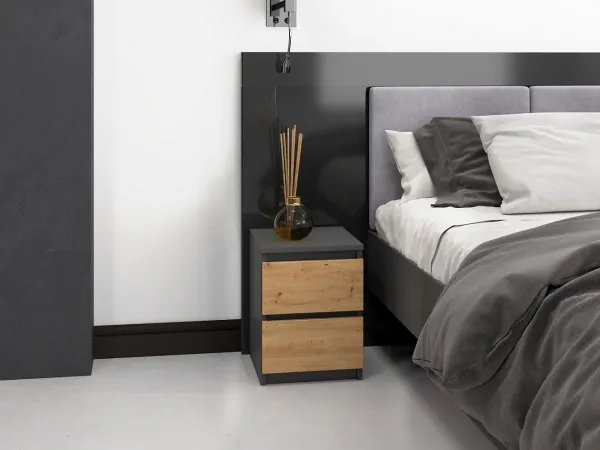 TP Living Nočný stolík MALWA M2 dub artisan / antracit