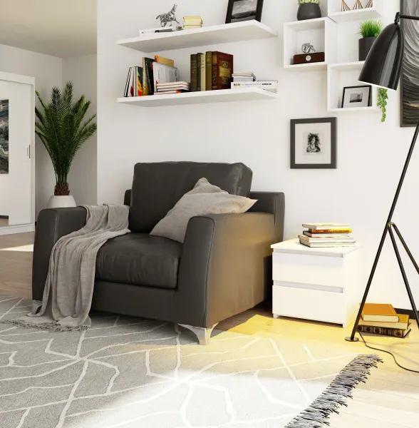 Ak furniture Nočný stolík CL2 40 cm biely
