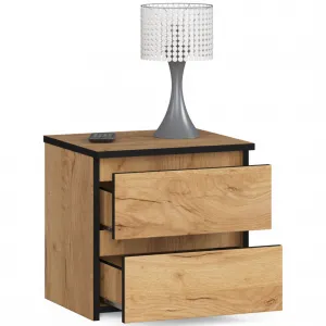 Ak furniture Noční stolek CL2 40 cm dub craft zlatý