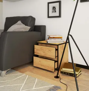 Ak furniture Noční stolek CL2 40 cm dub craft zlatý