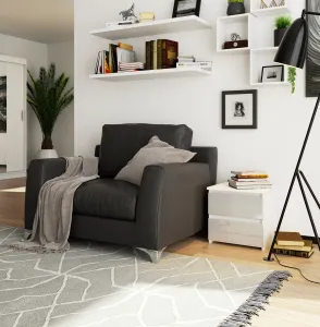 Ak furniture Noční stolek CL2 40 cm bílý/šedý lesk