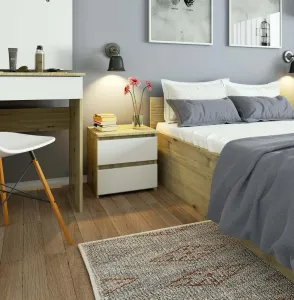 Ak furniture Nočný stolík CL2 40 cm dub artisan/biely