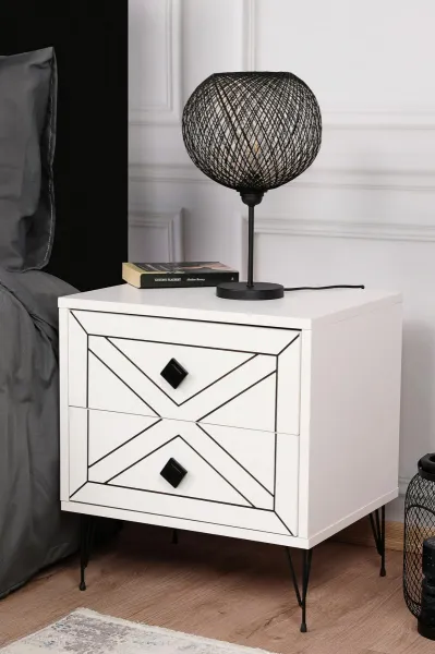 Nočný stolík Luna White