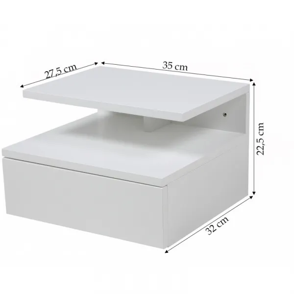 Actona Nočný stolík Ashlan 35 cm biely