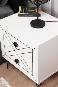 Nočný stolík Luna White