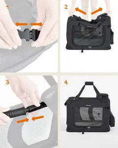 SONGMICS Prepravná taška pre zvieratá M Foldo čierna
