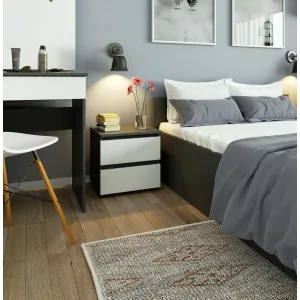 Ak furniture Noční stolek CL2 40 cm grafitově šedý/bílý
