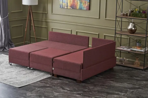 Rohová rozkladacia pohovka Fly Corner Sofa Bed Right - Claret Red