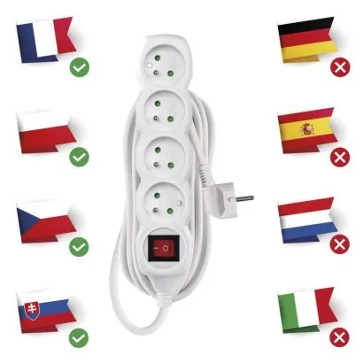 EMOS Prodlužovací kabel s vypínačem a 4 zásuvkami KOSO 3 m bílý
