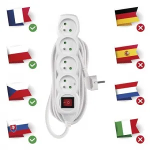 EMOS Prodlužovací kabel s vypínačem a 4 zásuvkami KOSO 3 m bílý