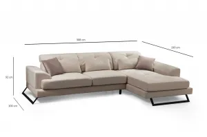 Rohová sedacia súprava / Rohová pohovka Frido Corner Right (L3+Chl) - Ecru