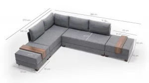 Rohová rozkladacia pohovka Fly Corner Sofa Bed Left - Grey