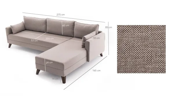 Rohová sedacia súprava / Rohová pohovka Bella Corner Sofa Right 1 - Cream