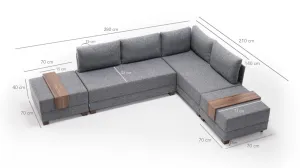 Rohová rozkladacia pohovka Fly Corner Sofa Bed Right- Grey