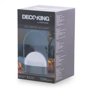 DecoKing Prenosná LED lampa KAMPI sivá, veľkosť m