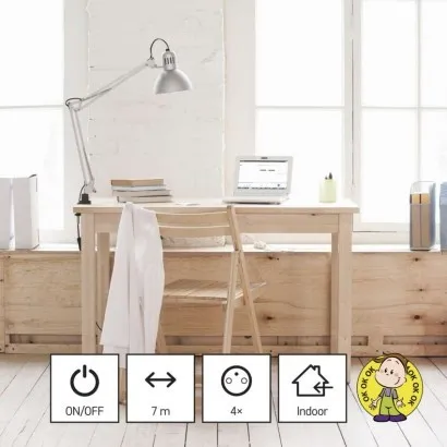 EMOS Prodlužovací kabel s vypínačem a 4 zásuvkami 1,5 mm² KIKOK 7 m bílý