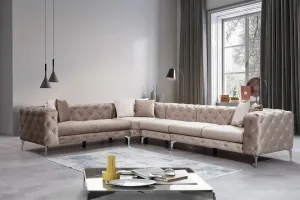 Rohová sedacia súprava / Rohová pohovka Como Corner Left - Beige
