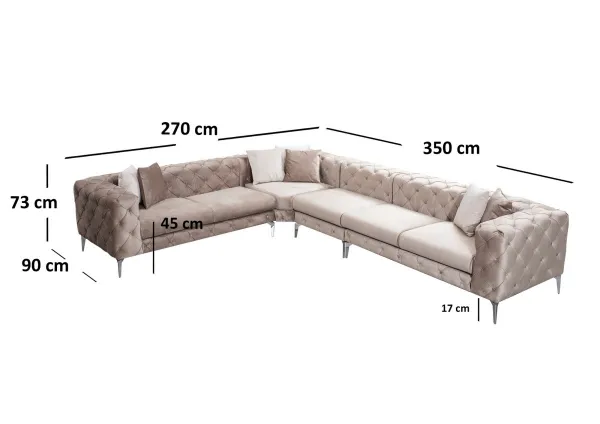 Rohová sedacia súprava / Rohová pohovka Como Corner Left - Beige