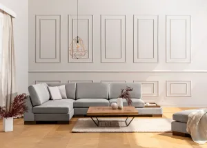 Rohová sedacia súprava / Rohová pohovka Tulip Corner Left Without Pouf - Light Grey