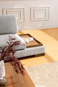 Rohová sedacia súprava / Rohová pohovka Tulip Corner Left Without Pouf - Light Grey