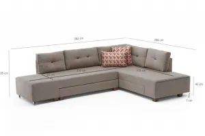 Rohová rozkladacia pohovka Manama Corner Sofa Bed Right - Cream
