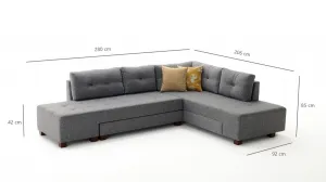 Rohová rozkladacia pohovka Manama Corner Sofa Bed Right - Grey