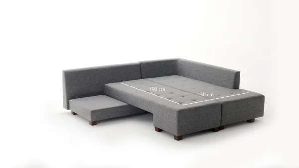 Rohová rozkladacia pohovka Manama Corner Sofa Bed Right - Grey