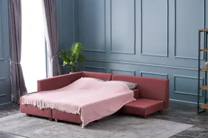 Rohová rozkladacia pohovka Manama Corner Sofa Bed Left - Claret Red