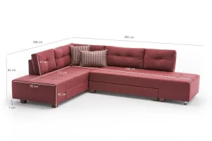 Rohová rozkladacia pohovka Manama Corner Sofa Bed Left - Claret Red