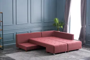 Rohová rozkladacia pohovka Manama Corner Sofa Bed Right - Claret Red