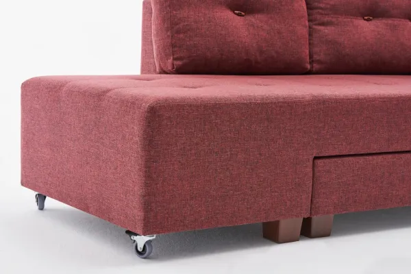 Rohová rozkladacia pohovka Manama Corner Sofa Bed Right - Claret Red