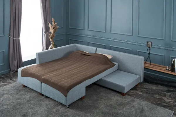 Rohová rozkladacia pohovka Manama Corner Sofa Bed Left - Light Blue