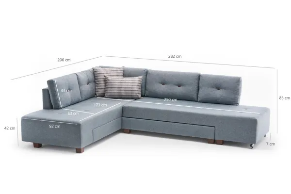 Rohová rozkladacia pohovka Manama Corner Sofa Bed Left - Light Blue