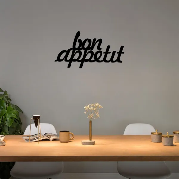 Dekoratívny kovový doplnok na stenu Bon Appetit 1 - Black
