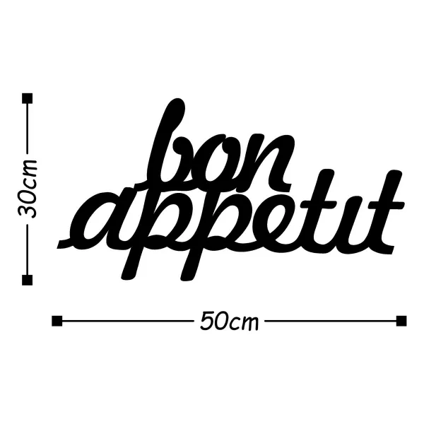 Dekoratívny kovový doplnok na stenu Bon Appetit 1 - Black