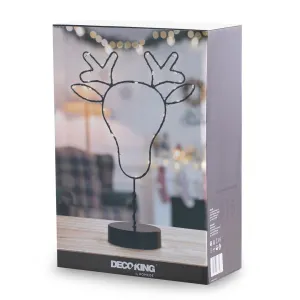 DecoKing LED Svetelná dekorácia Reindeer čierna