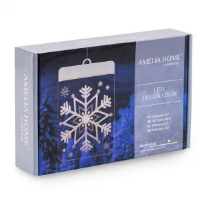 AmeliaHome LED svetelná ozdoba na okno SNOWBALL biela