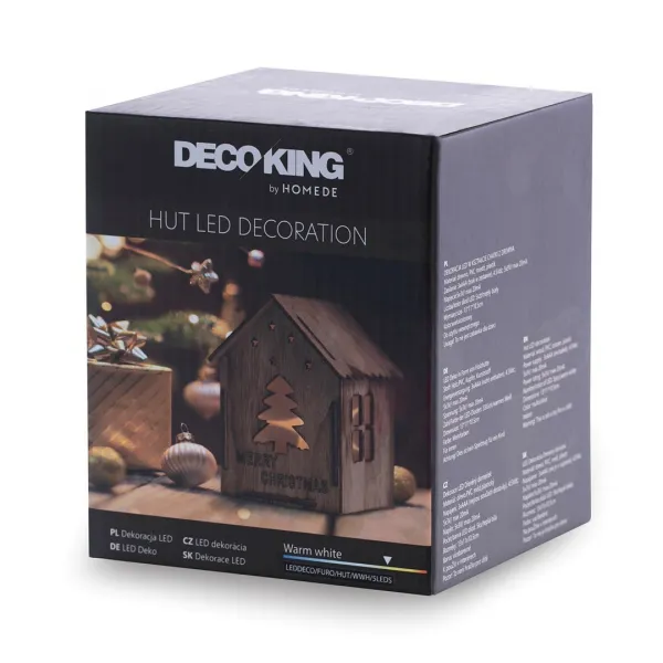 DecoKing LED svetelná chalúpka FURO so stromčekom drevená