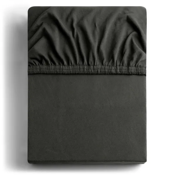 Bavlnené jersey prestieradlo s gumou DecoKing Amber sivé, veľkosť 100-120x200+30