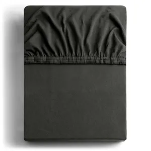 Bavlnené jersey prestieradlo s gumou DecoKing Amber sivé, veľkosť 100-120x200+30