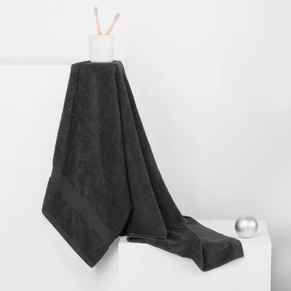 Bavlnený uterák DecoKing Marina uhľový, veľkosť 50x100