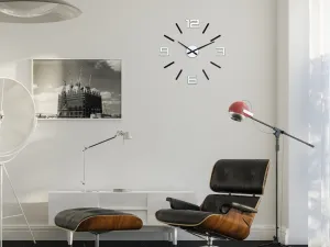Moderné nástenné hodiny SILVER XL BLACK-MIRROR blackmirror
