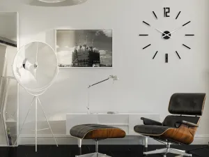 ModernClock 3D nalepovacie hodiny Carlo čierne
