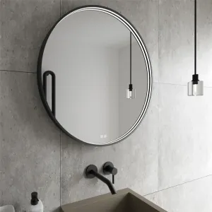 Nimco zrkadlo LED okrúhle 700 mm čierne s dvoma dotykovými senzormi ZPC 31001RVX-90 ZPC 31001RVX-90