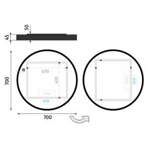 Nimco zrkadlo LED okrúhle 700 mm čierne s dvoma dotykovými senzormi ZPC 31001RVX-90 ZPC 31001RVX-90